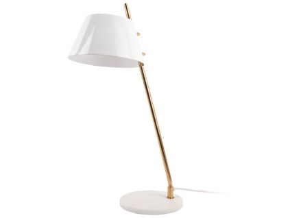 Bílá kovová stolní lampa Savyne