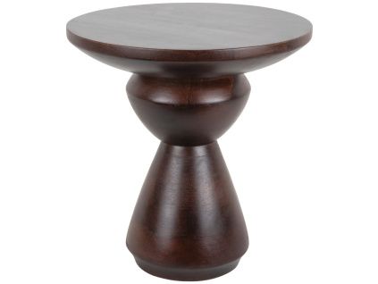 Tmavý dřevěný odkládací stolek Noma 38 cm