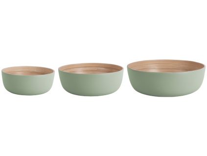 Set tří zelených bambusových misek Pura 20/25/30 cm