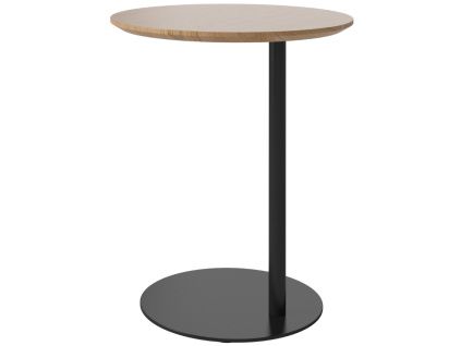Dubový odkládací stolek Pillar 45 cm s černou podnoží