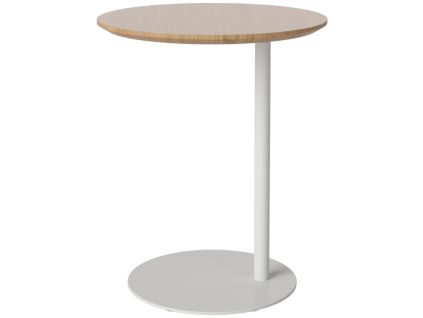 Dubový odkládací stolek Pillar 45 cm se šedou podnoží