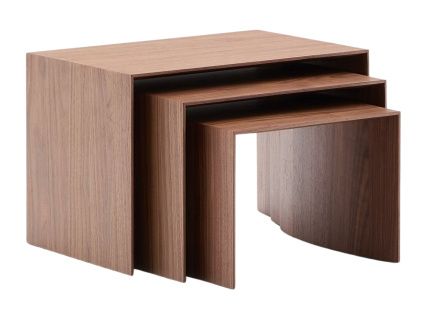 Set tří ořechových odkládacích stolků Kave Home Litto