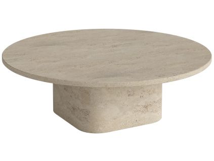 Béžový kamenný nízký konferenční stolek Eida 90 cm