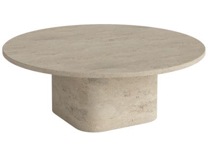 Béžový kamenný konferenční stolek Eida 90 cm