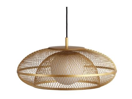Zlaté kovové závěsné stínidlo Faraday 45 cm