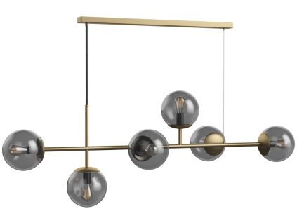 Mosazné kovové závěsné světlo Orb 115 cm