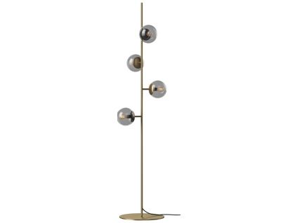 Mosazná kovová stojací lampa Orb 162,5 cm
