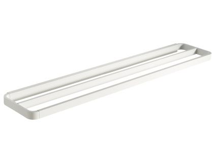 Bílý kovový dvojitý držák na ručníky Rim 70 cm