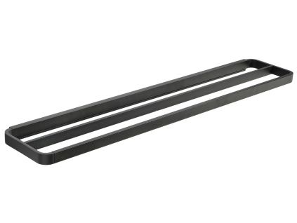 Černý kovový dvojitý držák na ručníky Rim 70 cm