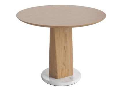 Dubový nízký odkládací stolek Root 60 cm s mramorovou podstavou