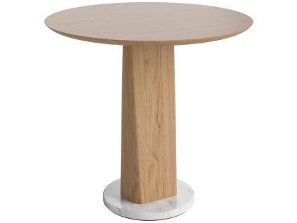 Dubový odkládací stolek Root 60 cm s mramorovou podstavou