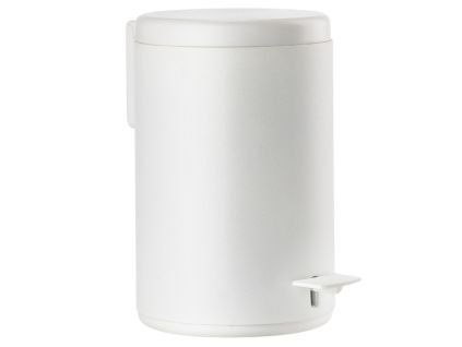 Bílý kovový pedálový odpadkový koš Rim 3 l