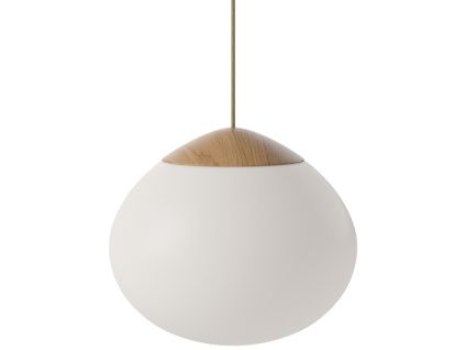 Opálově bílé skleněné závěsné světlo Acorn 32 cm