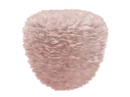 Světle růžové závěsné stínidlo Eos Evia z pravých husích per 30 cm