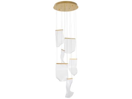 Zlaté závěsné LED světlo Nova Luce Siderno 48 cm