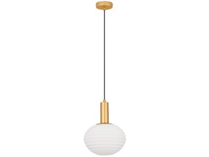 Bílo-zlaté skleněné závěsné světlo Nova Luce Allen 24 cm