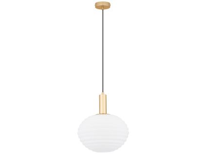 Bílo-zlaté skleněné závěsné světlo Nova Luce Allen 32 cm