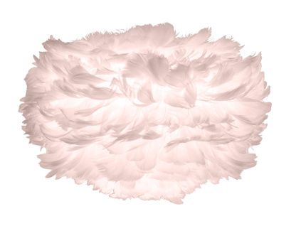 Světle růžové závěsné stínidlo Eos z pravých husích per 35 cm