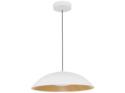 Bílé kovové závěsné LED světlo Nova Luce Glim 60 cm