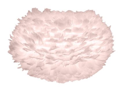 Světle růžové závěsné stínidlo Eos z pravých husích per 45 cm