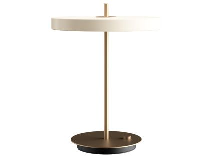 Bílo-zlatá kovová stolní LED lampa Asteria