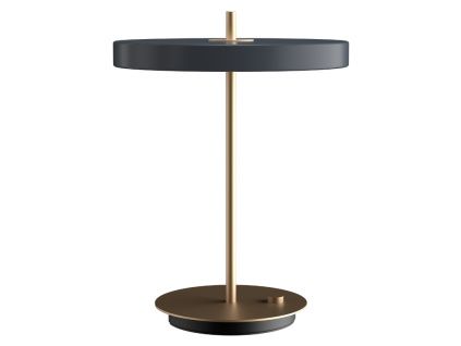 Šedo-zlatá kovová stolní LED lampa Asteria