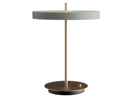 Světle zeleno-zlatá kovová stolní LED lampa Asteria