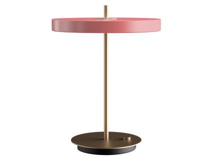 Růžovo-zlatá kovová stolní LED lampa Asteria
