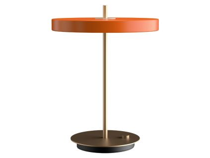 Oranžovo-zlatá kovová stolní LED lampa Asteria