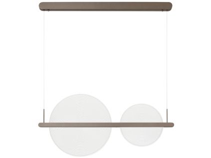 Hnědé kovové závěsné LED světlo Nova Luce Noah 91 cm