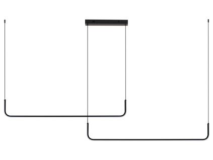 Černé kovové závěsné LED světlo Nova Luce Strita 165 cm