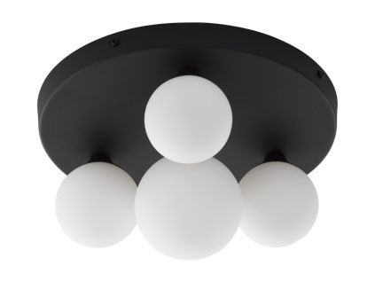 Černobílé skleněné stropní světlo Nova Luce Edem 28 cm