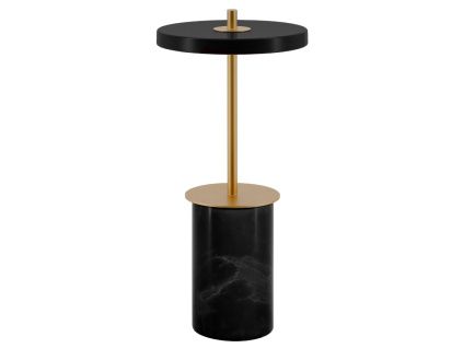 Černá mramorová stolní nabíjecí LED lampa Asteria Move 25,5 cm