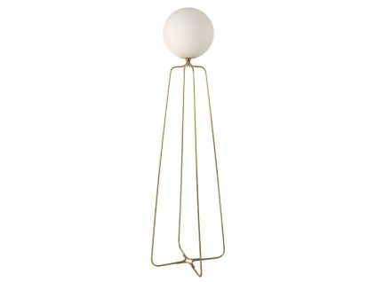 Bílá skleněná stojací lampa Angel Cerdá No. 8047, 170 cm