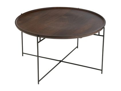 Tmavý dřevěný konferenční stolek J-line Nexo 80 cm