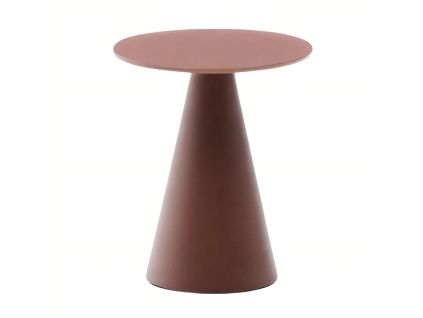 Matně červený skleněný kulatý odkládací stolek Kave Home Wilshire 35 cm