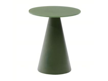 Matně zelený skleněný kulatý odkládací stolek Kave Home Wilshire 35 cm