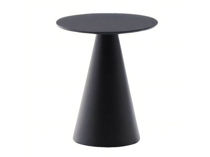 Matně černý skleněný kulatý odkládací stolek Kave Home Wilshire 35 cm