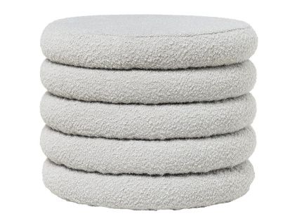 Šedý bouclé taburet Somcasa Harry 40 cm