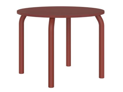 Červený dřevěný jídelní stůl Meko 100 cm