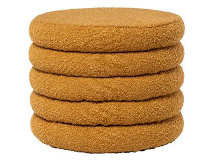 Žlutý bouclé taburet Somcasa Harry 40 cm