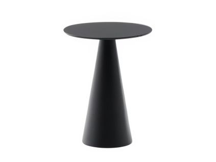 Matně černý skleněný kulatý odkládací stolek Kave Home Wilshire 30 cm