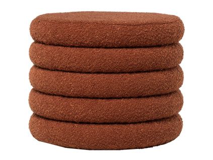 Terakotově červený bouclé taburet Somcasa Harry 40 cm
