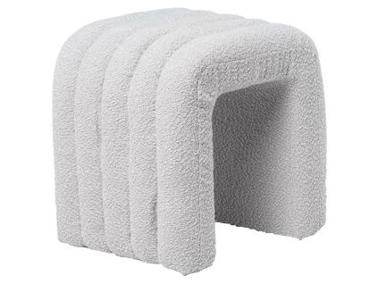 Šedý bouclé taburet Somcasa Edy 42 x 42 cm
