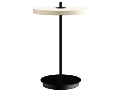 Bílo-černá kovová stolní nabíjecí LED lampa Asteria