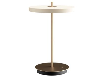 Bílo-zlatá kovová stolní nabíjecí LED lampa Asteria