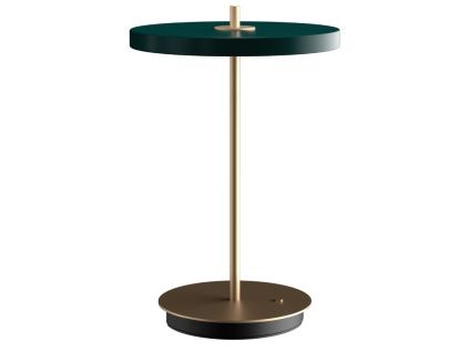 Zeleno-zlatá kovová stolní nabíjecí LED lampa Asteria