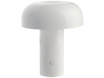 Bílá kovová nabíjecí stolní LED lampa RAGGE