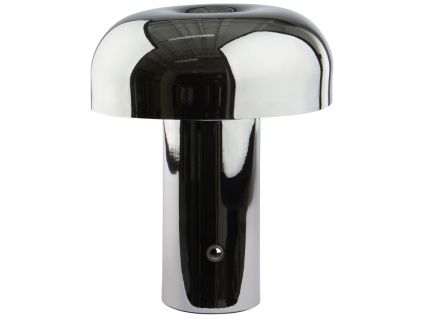 Stříbrná kovová nabíjecí stolní LED lampa RAGGE