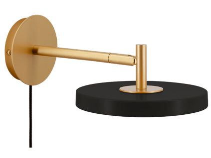 Černé kovové nástěnné LED světlo Asteria Short